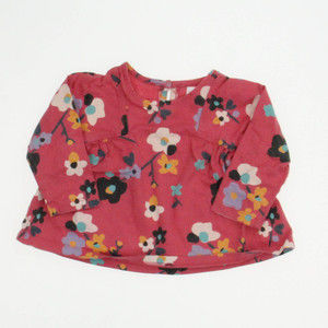 Tea Girls Pink Floral Long Sleeve Shirt size: 6-9 Months